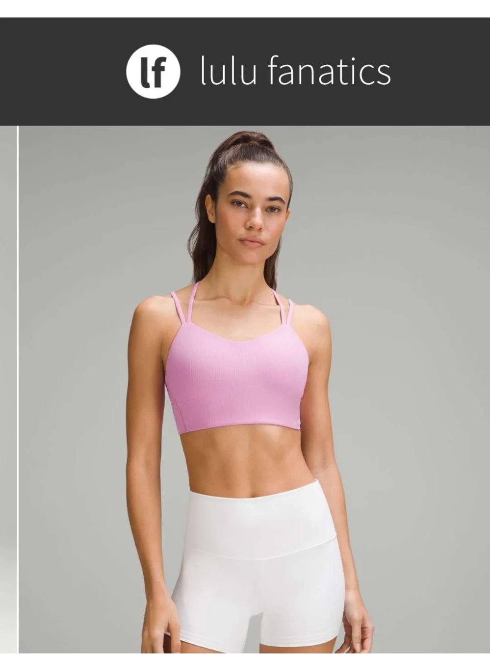 Lululemon Like a Cloud Ribbed Longline Bra Light Support 12 B/C Cup Dahlia Mauve